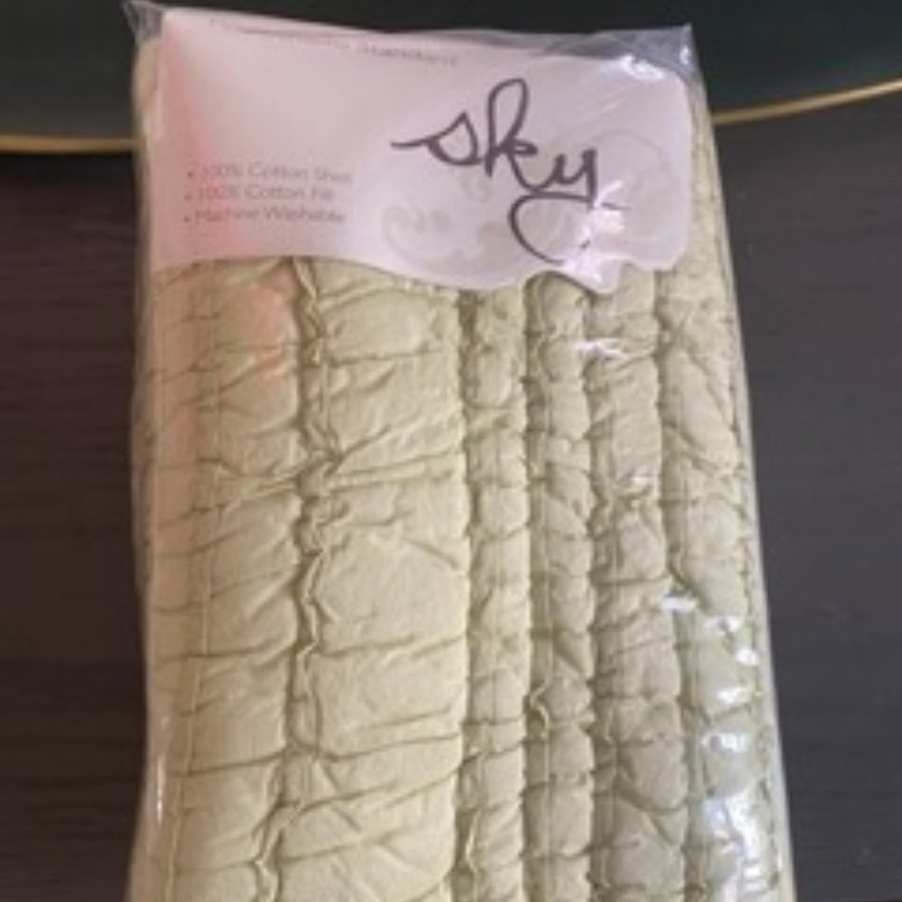 Sky Pintuck Pillow Shams - Pale Green (NWT)